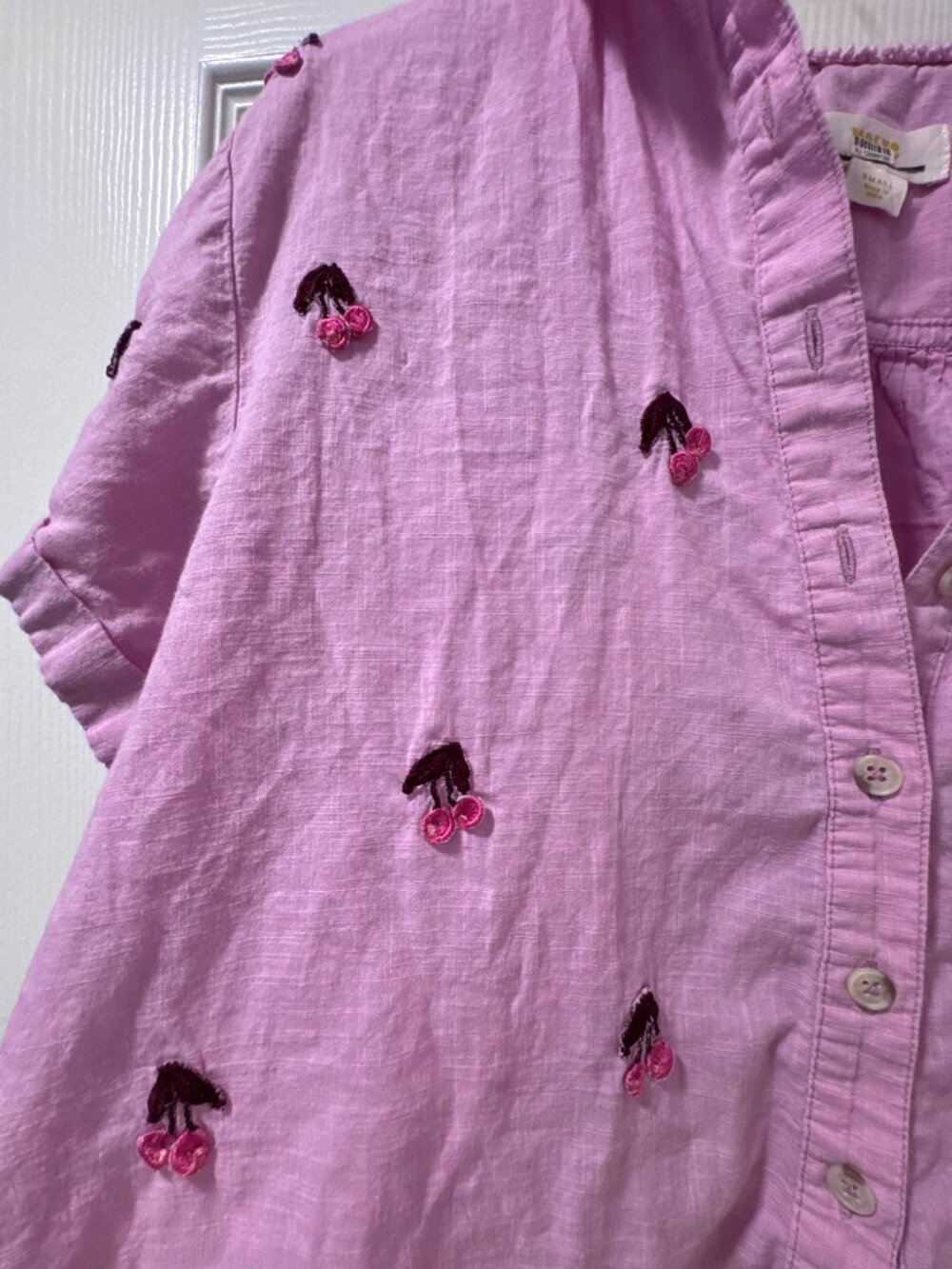 Maeve Fruit Embroiders Short Sleeve Shirt - Picture 6 of 9